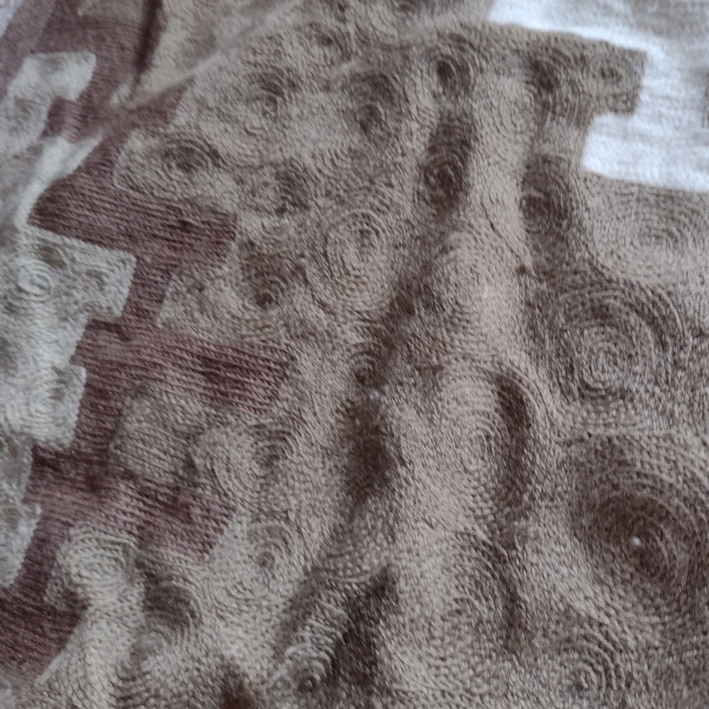 Williams Sonoma Southwestern Aztec Wool Blend Rug 4x6 Brown Hand Crewel